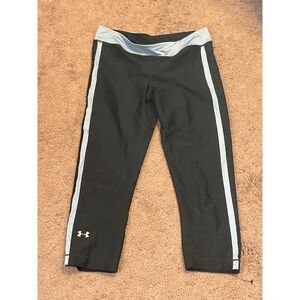 Under Armour Womens Black Capri Leggings Athletic Workout Yoga Pants